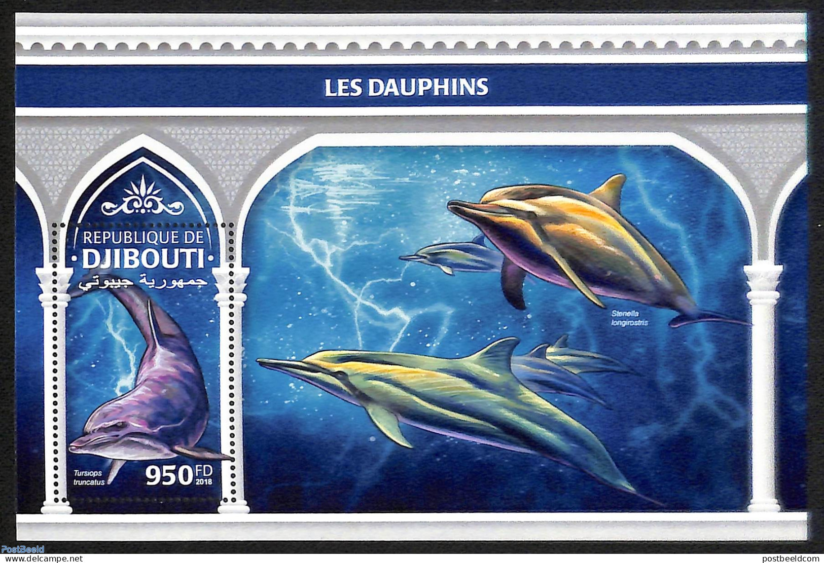 Djibouti 2018 Dolphins, Mint NH, Nature - Sea Mammals - Djibouti (1977-...)