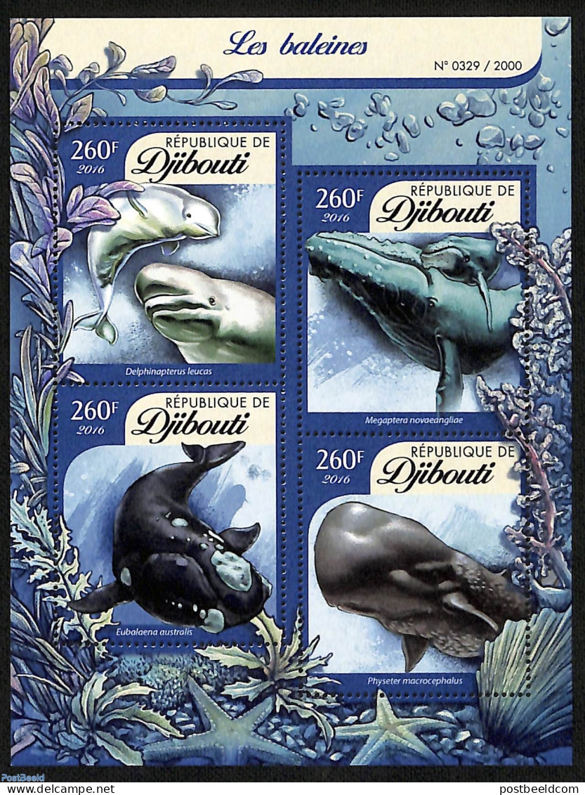 Djibouti 2016 Whales, Mint NH, Nature - Sea Mammals - Djibouti (1977-...)