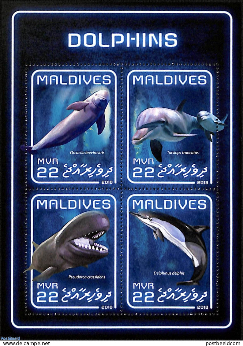 Maldives 2018 Dolphins, Mint NH, Nature - Sea Mammals - Maldiven (1965-...)