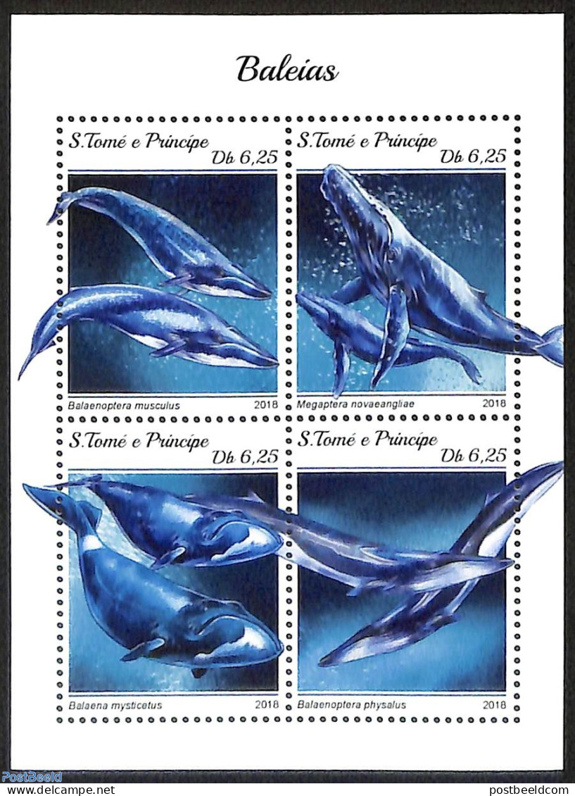 Sao Tome/Principe 2018 Whales, Mint NH, Nature - Sea Mammals - São Tomé Und Príncipe