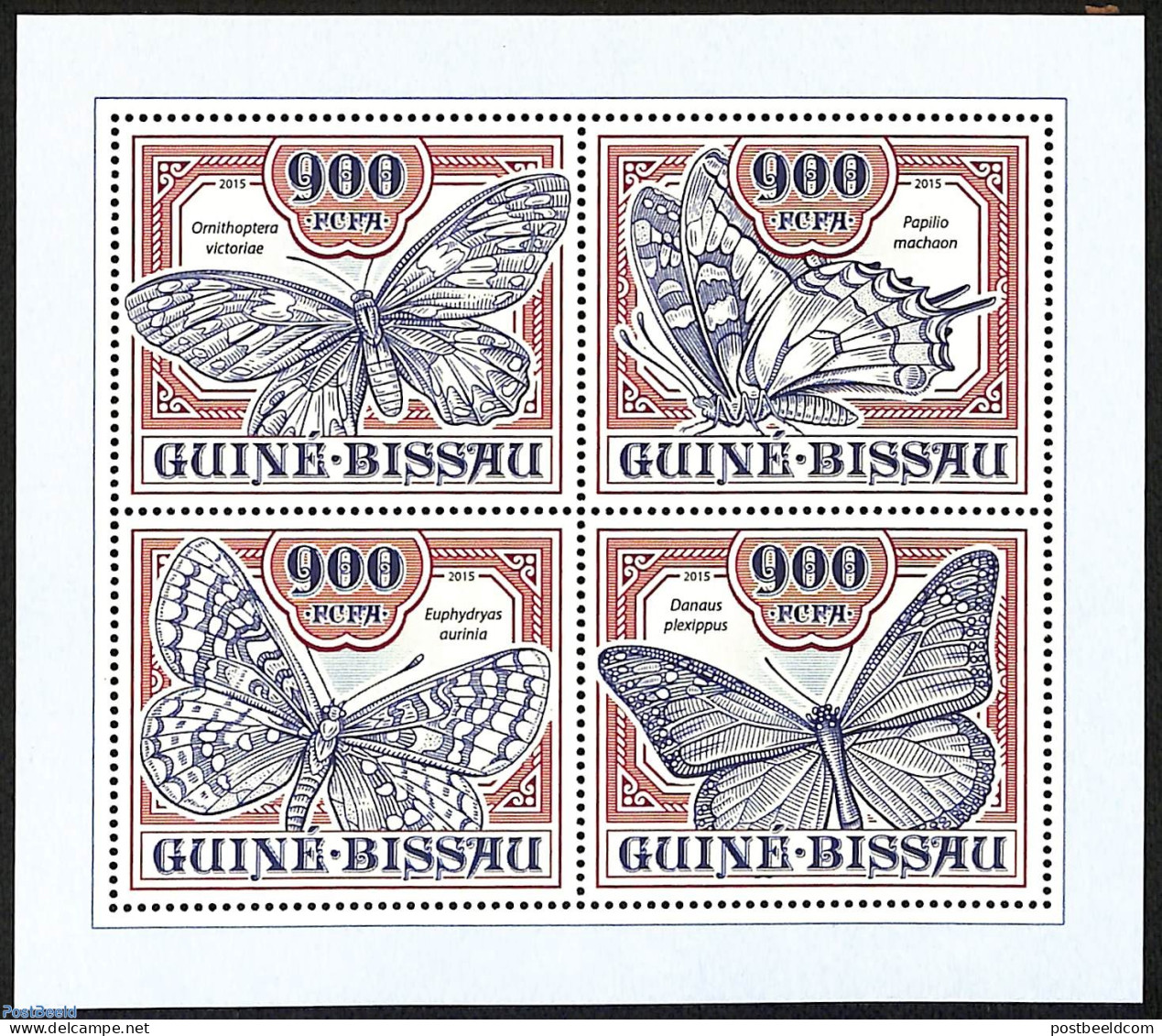 Guinea Bissau 2015 Butterflies, Mint NH, Nature - Butterflies - Guinée-Bissau
