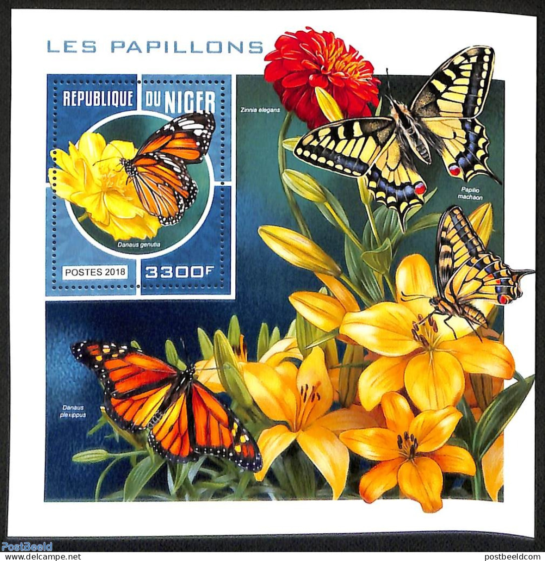 Niger 2018 Butterflies, Mint NH, Nature - Butterflies - Níger (1960-...)