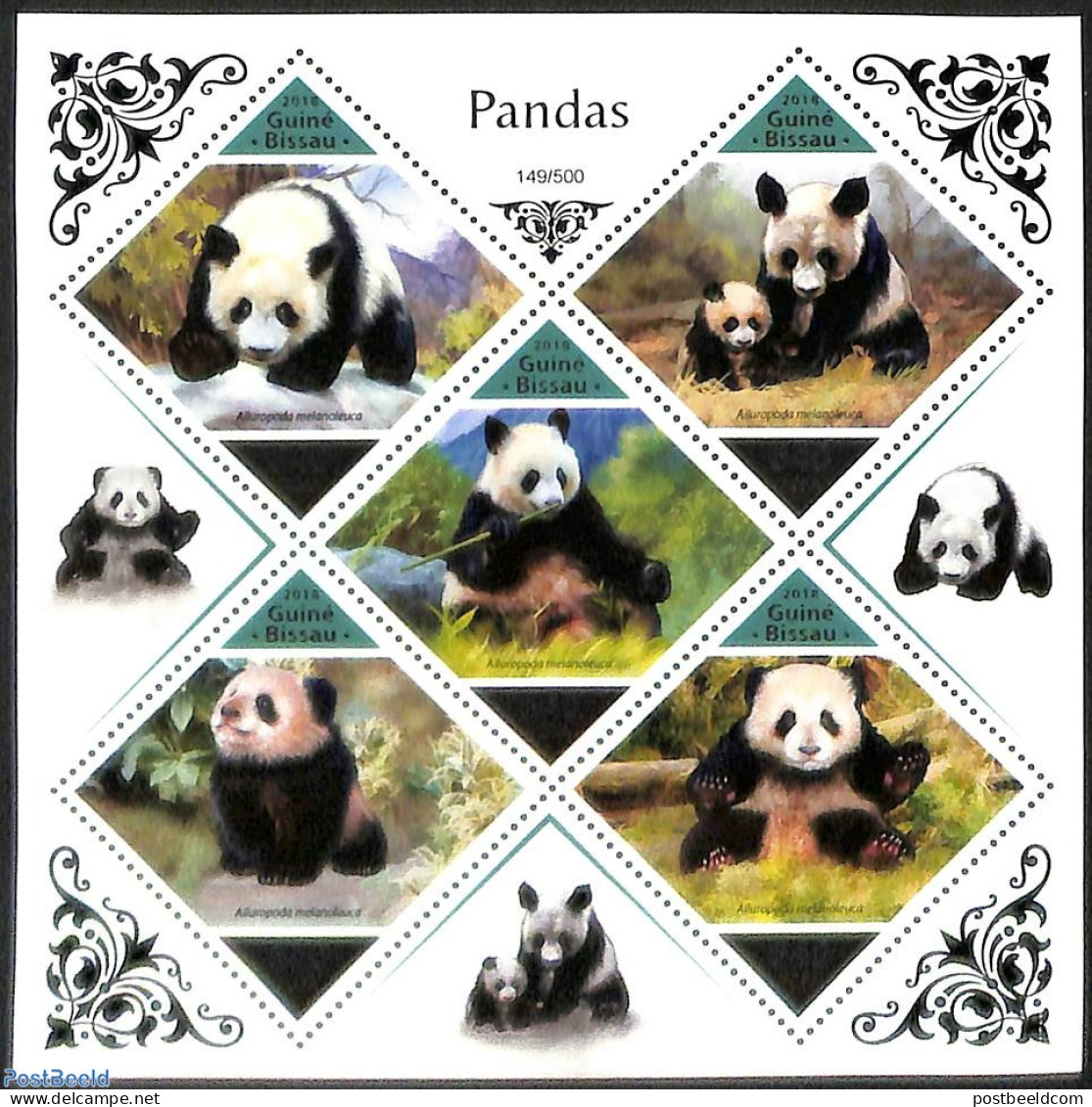 Guinea Bissau 2018 Pandas, Numbered Edition, Mint NH, Nature - Pandas - Guinée-Bissau
