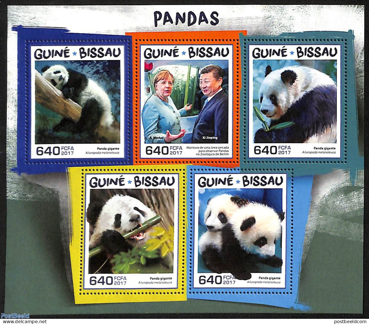 Guinea Bissau 2017 Pandas, Mint NH, Nature - Pandas - Guinea-Bissau