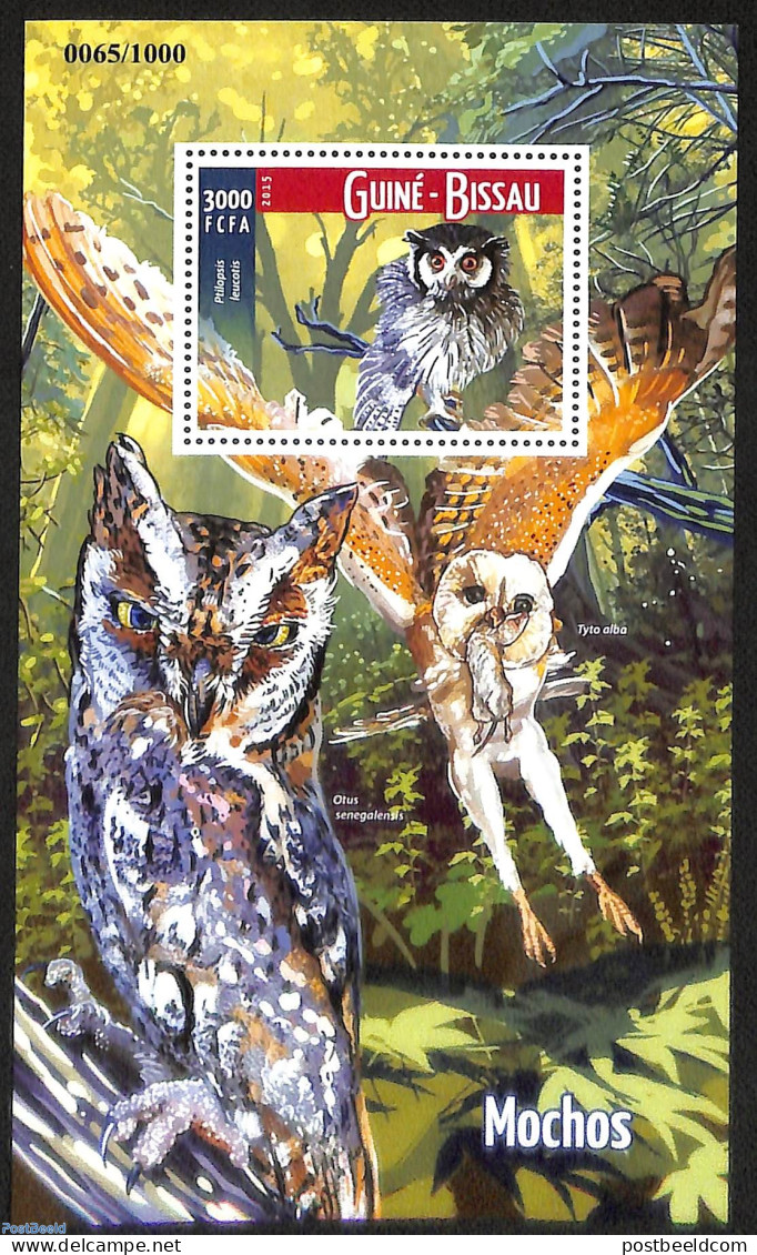 Guinea Bissau 2015 Owls, Mint NH, Nature - Birds - Birds Of Prey - Owls - Guinea-Bissau