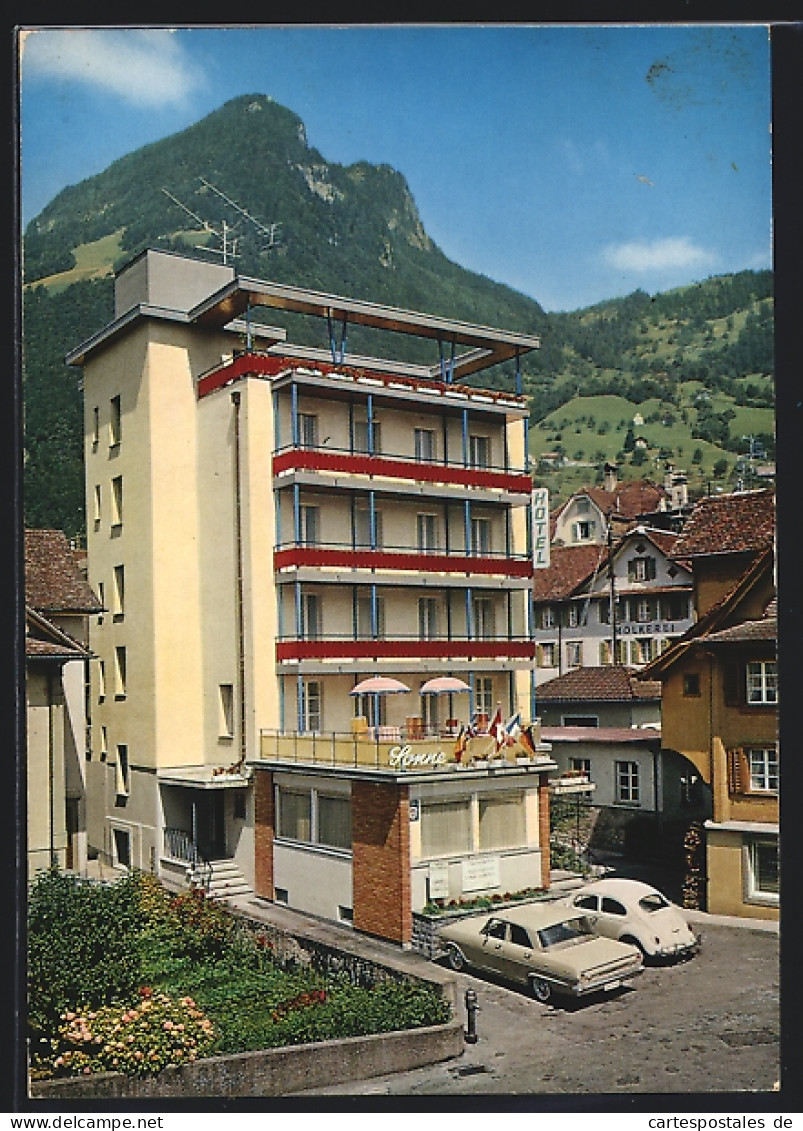 AK Gersau /Vierwaldstättersee, Hotel Sonne Fam. A. Büeler-Häfliger Aus Der Vogelschau  - Gersau