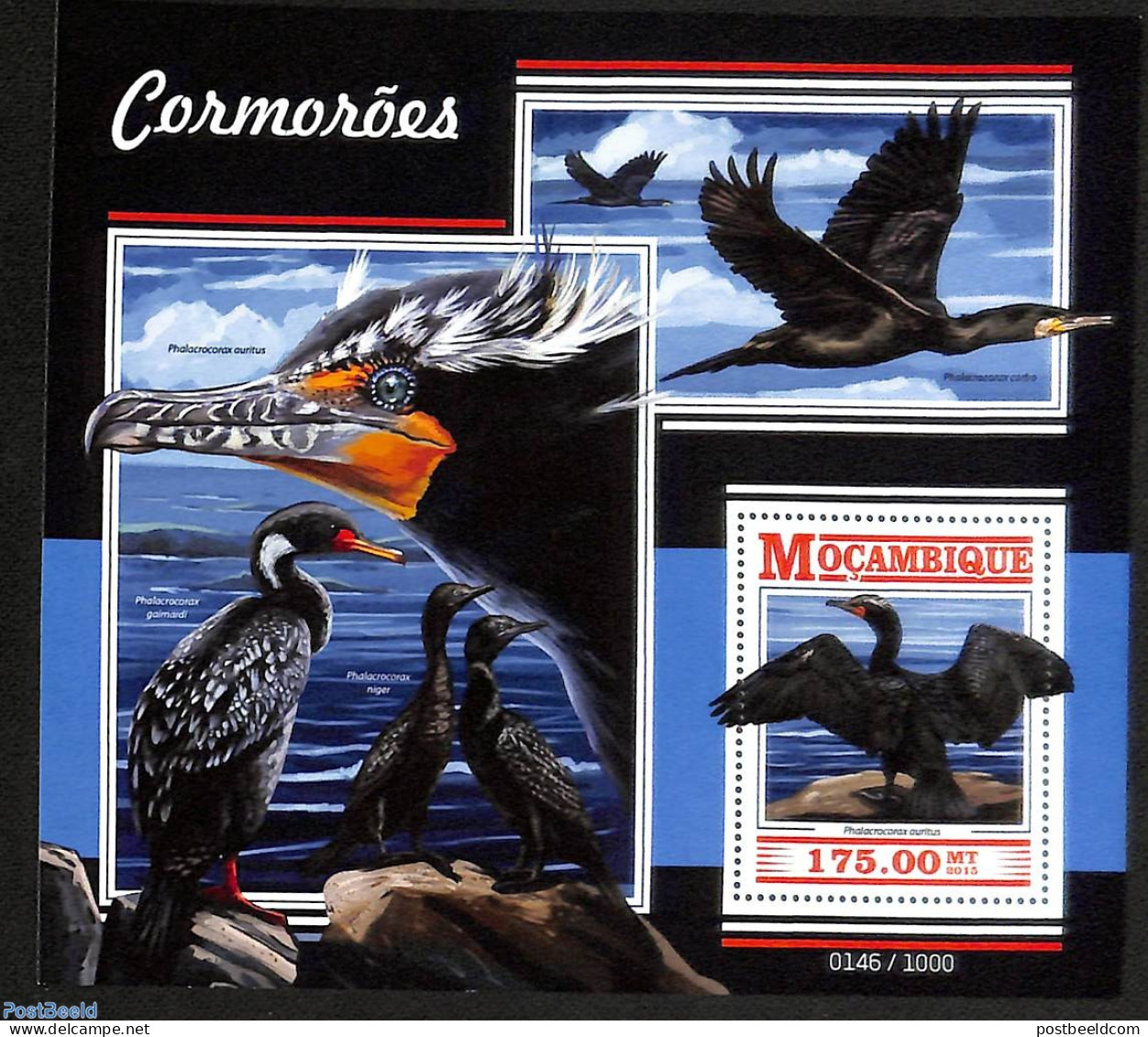 Mozambique 2015 Cormorants, Mint NH, Nature - Birds - Birds Of Prey - Mozambico