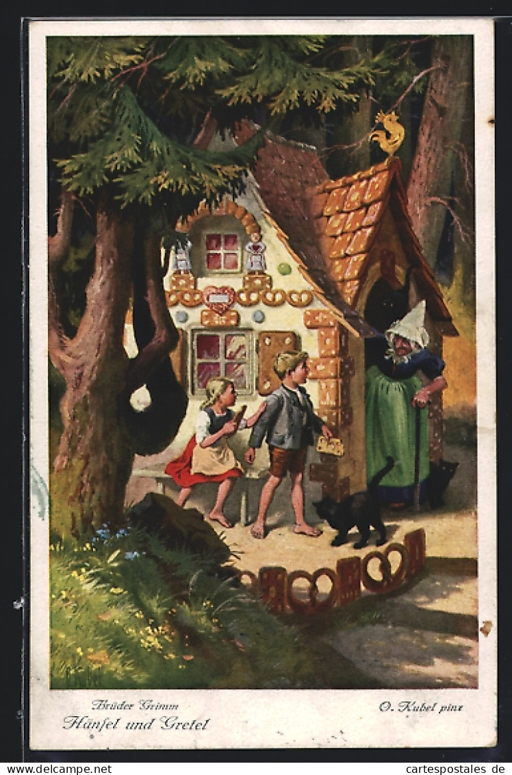 Künstler-AK Otto Kubel: Brüder Grimm, Hänsel Und Gretel, 3. Eines Tages Flog...  - Contes, Fables & Légendes