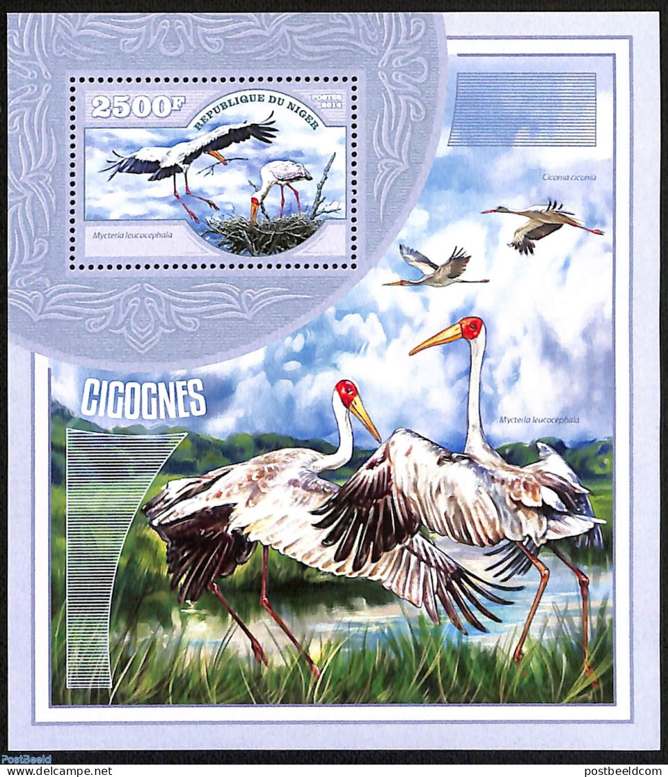 Niger 2014 Cigognes, Mint NH, Nature - Birds - Niger (1960-...)