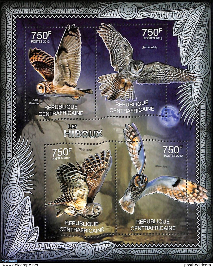 Central Africa 2012 Owls, Mint NH, Nature - Birds - Birds Of Prey - Owls - Repubblica Centroafricana