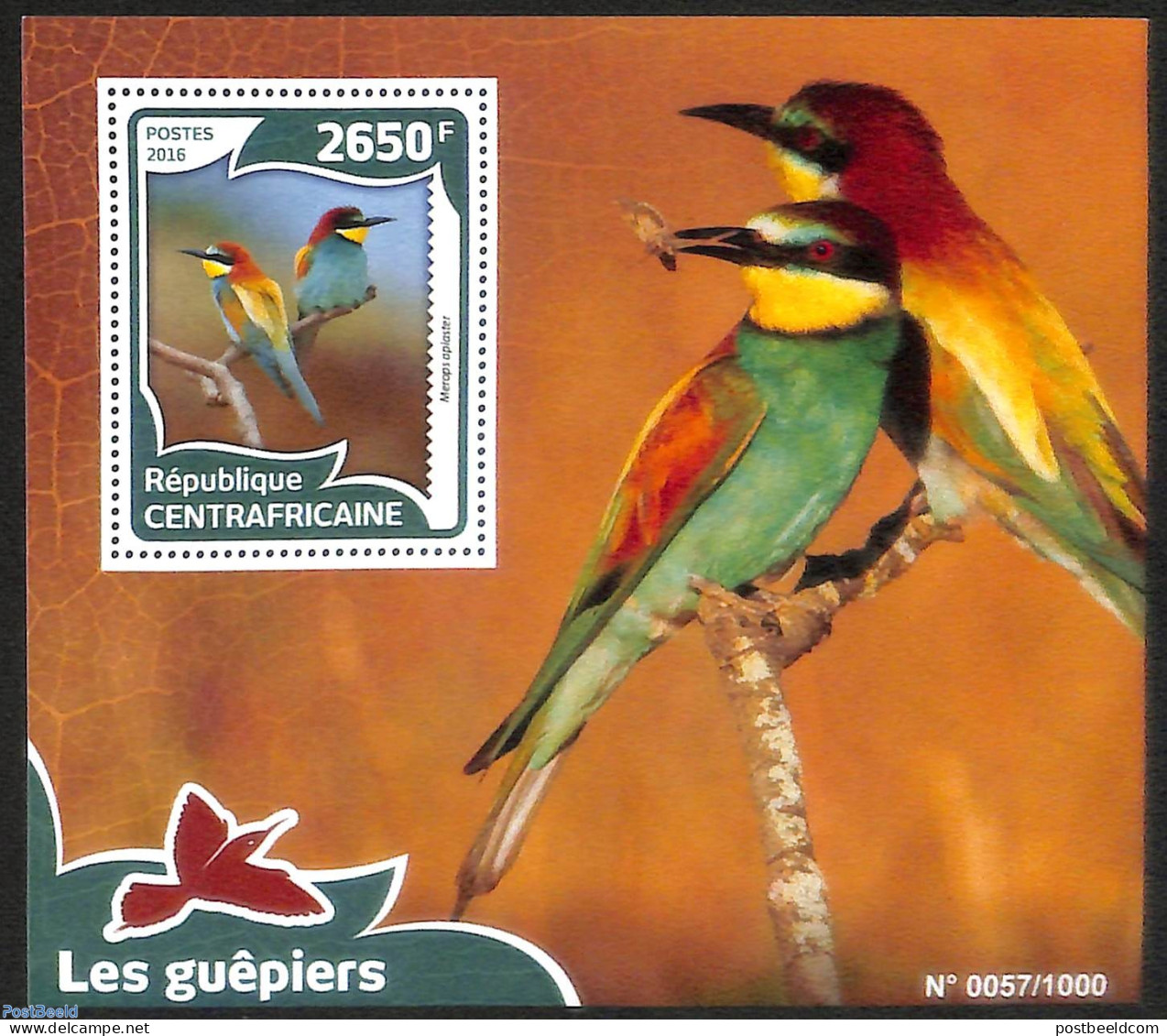 Central Africa 2016 The Bee Eaters, Mint NH, Nature - Birds - Repubblica Centroafricana