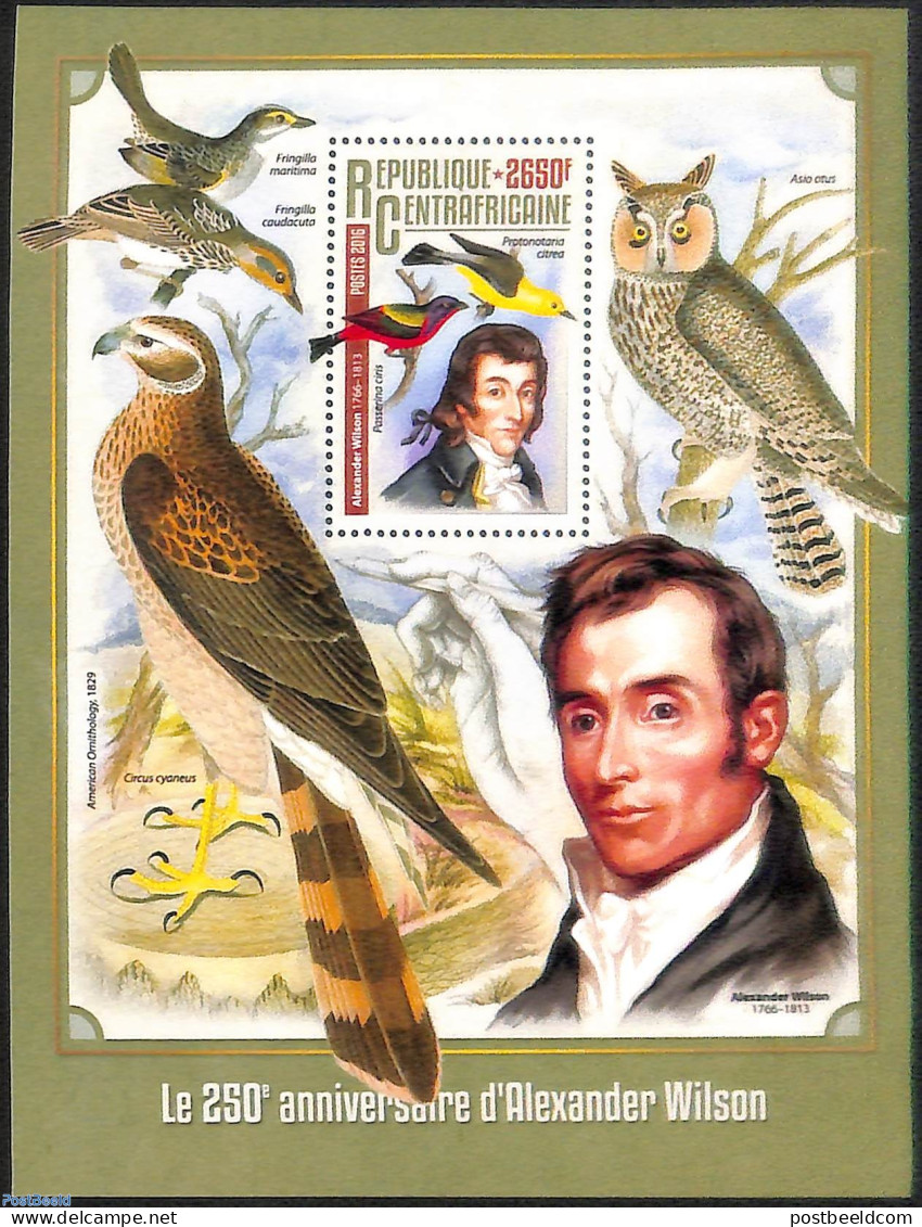 Central Africa 2016 250th Anniversary Of Alexander Wilson, Mint NH, Nature - Birds - Owls - Repubblica Centroafricana