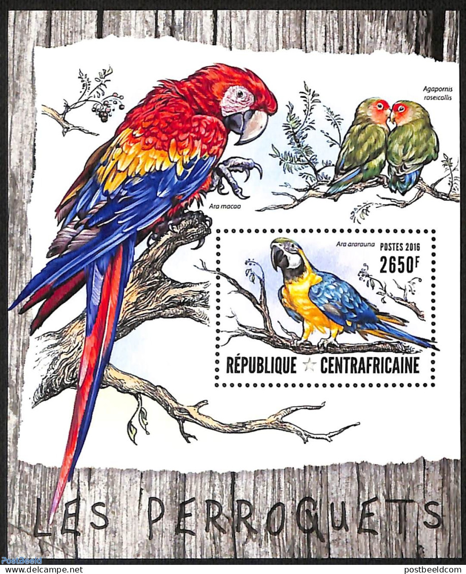 Central Africa 2016 Parrots, Mint NH, Nature - Birds - Parrots - Central African Republic