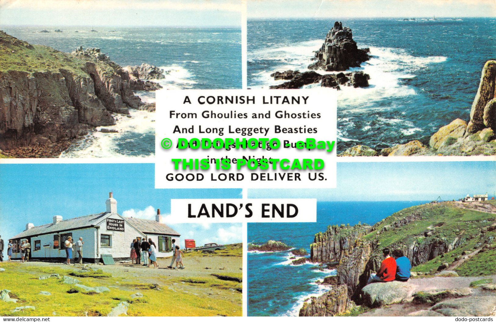 R525433 Land End. A Cornish Litany. Longships Lighthouse. First And Last House. - World