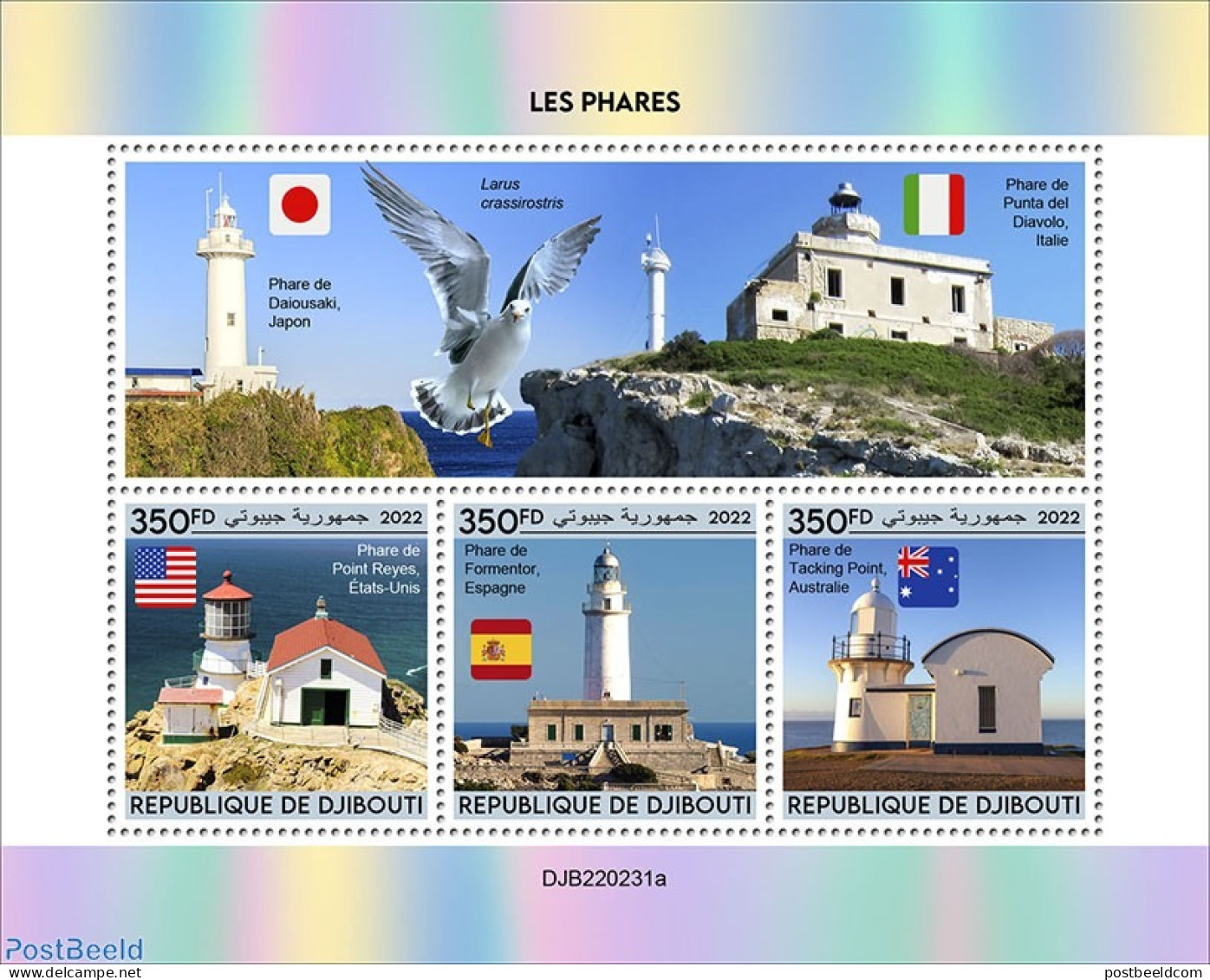 Djibouti 2022 Lighthouses, Mint NH, Nature - Various - Birds - Lighthouses & Safety At Sea - Fari