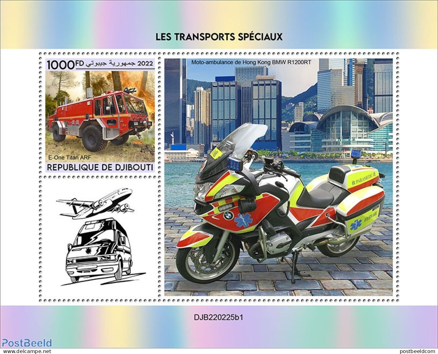 Djibouti 2022 Special Transport , Mint NH, Transport - Fire Fighters & Prevention - Firemen