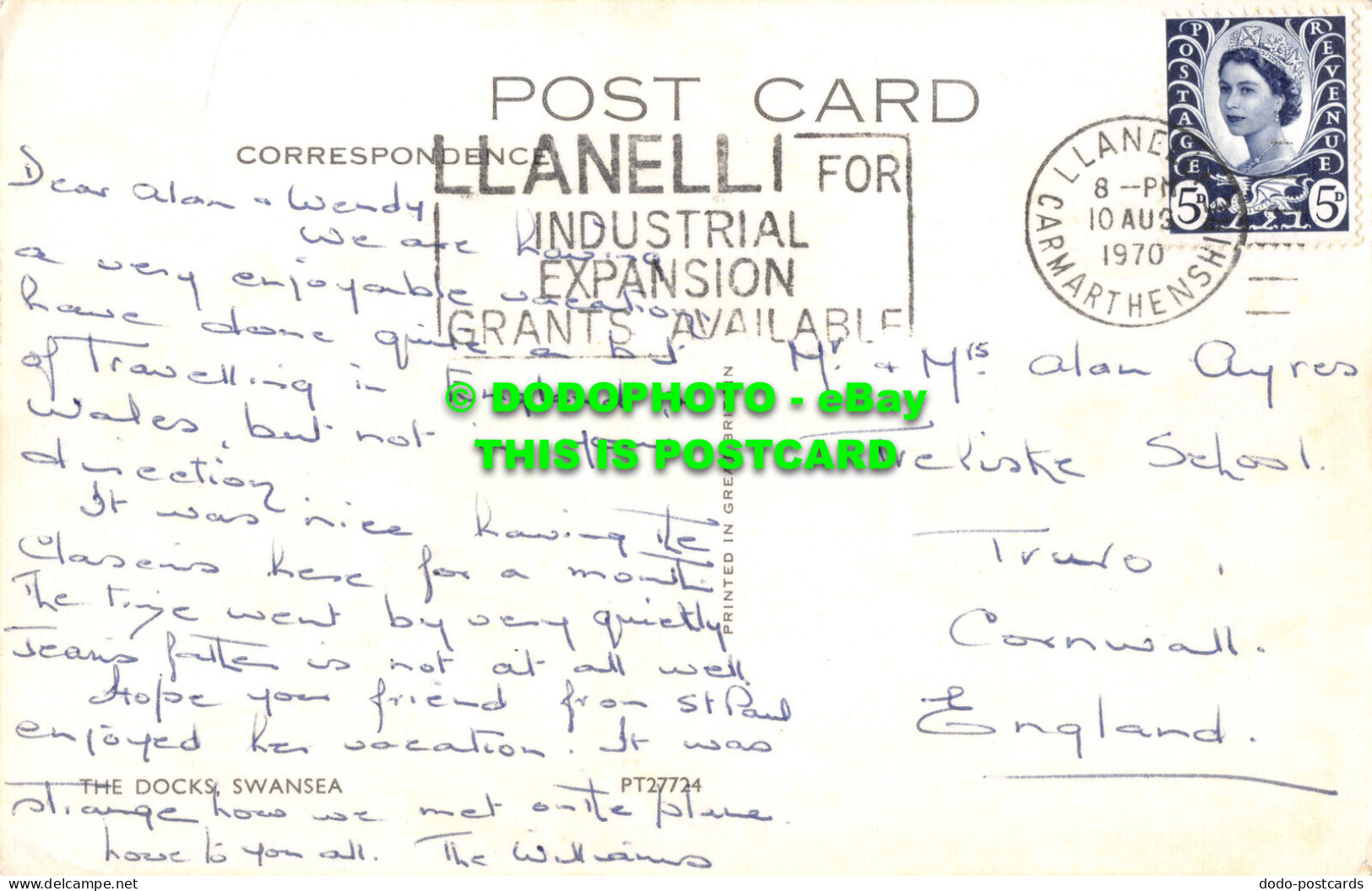 R525438 Swansea. The Docks. Postcard. 1970 - World