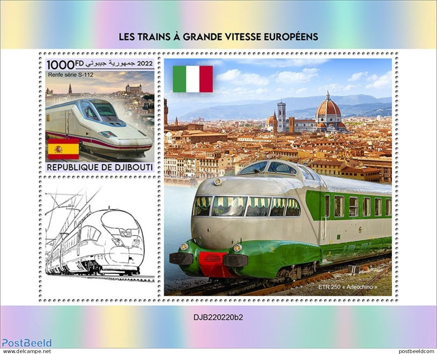 Djibouti 2022 European High-speed Trains (Renfe Serie 112), Mint NH, Transport - Railways - Trains