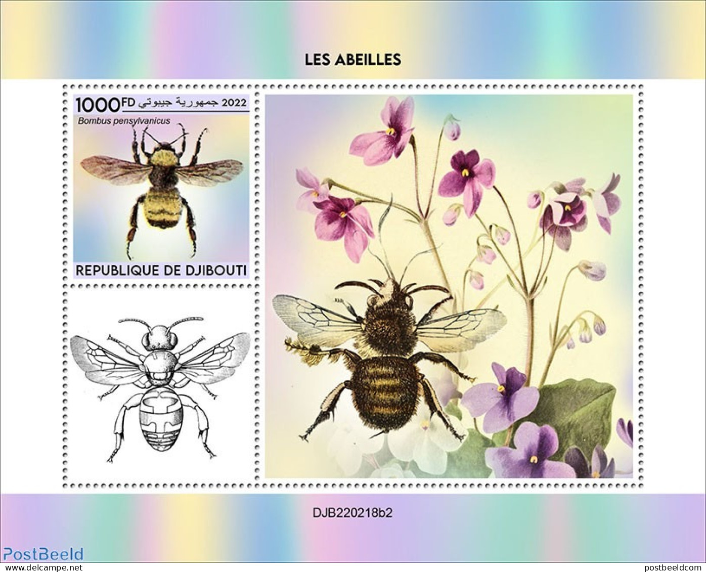 Djibouti 2022 Bees (Bombus Pensylvanicus), Mint NH, Nature - Bees - Djibouti (1977-...)
