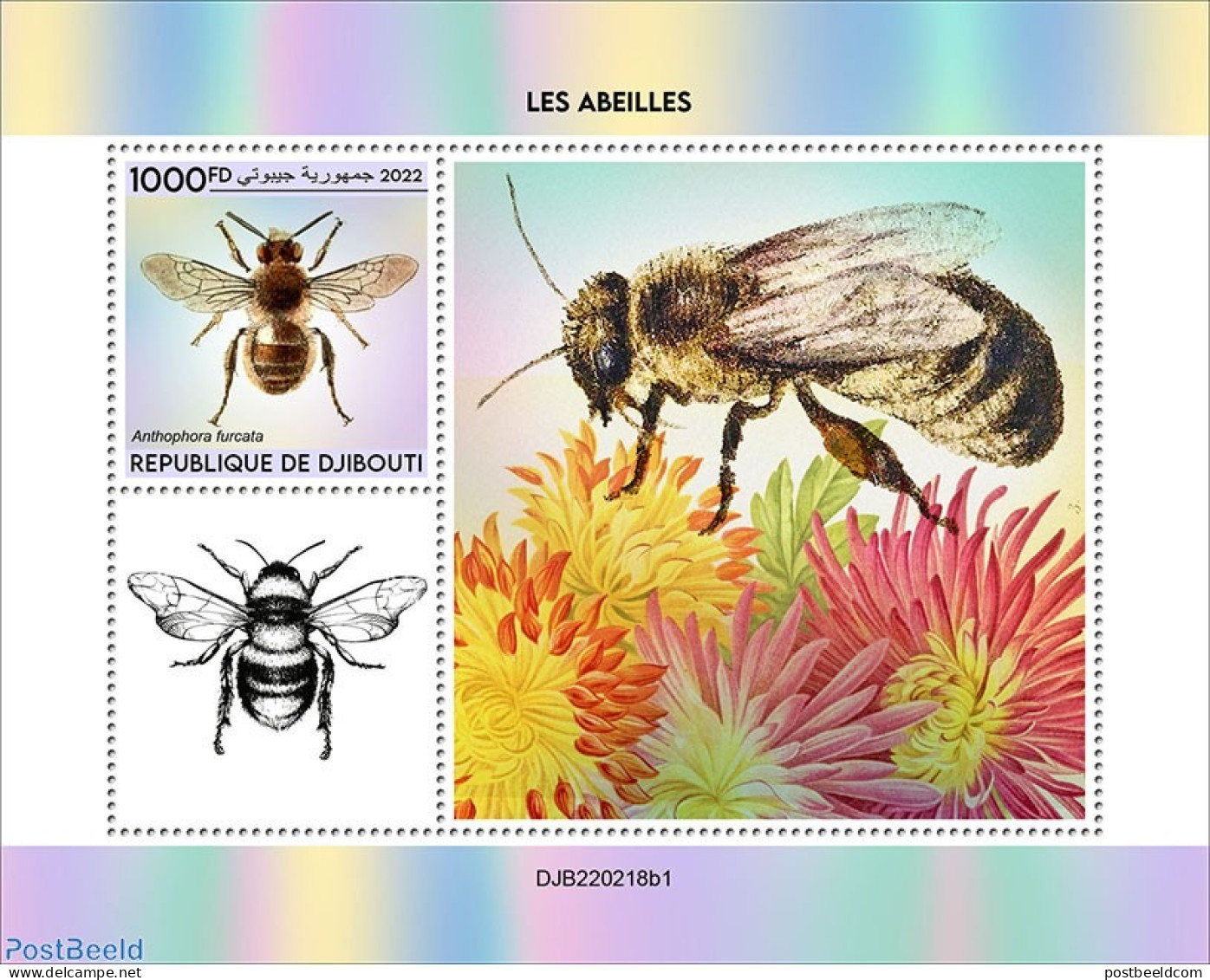 Djibouti 2022 Bees (Anthophora Furcata), Mint NH, Nature - Bees - Djibouti (1977-...)