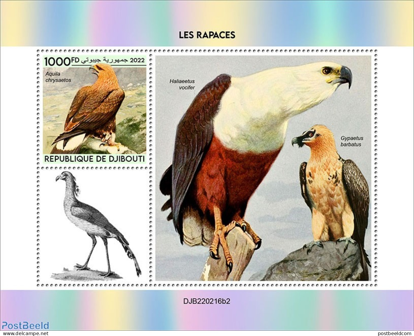 Djibouti 2022 Birds Of Prey (Aquila Chrysaetos), Mint NH, Nature - Birds - Birds Of Prey - Gibuti (1977-...)