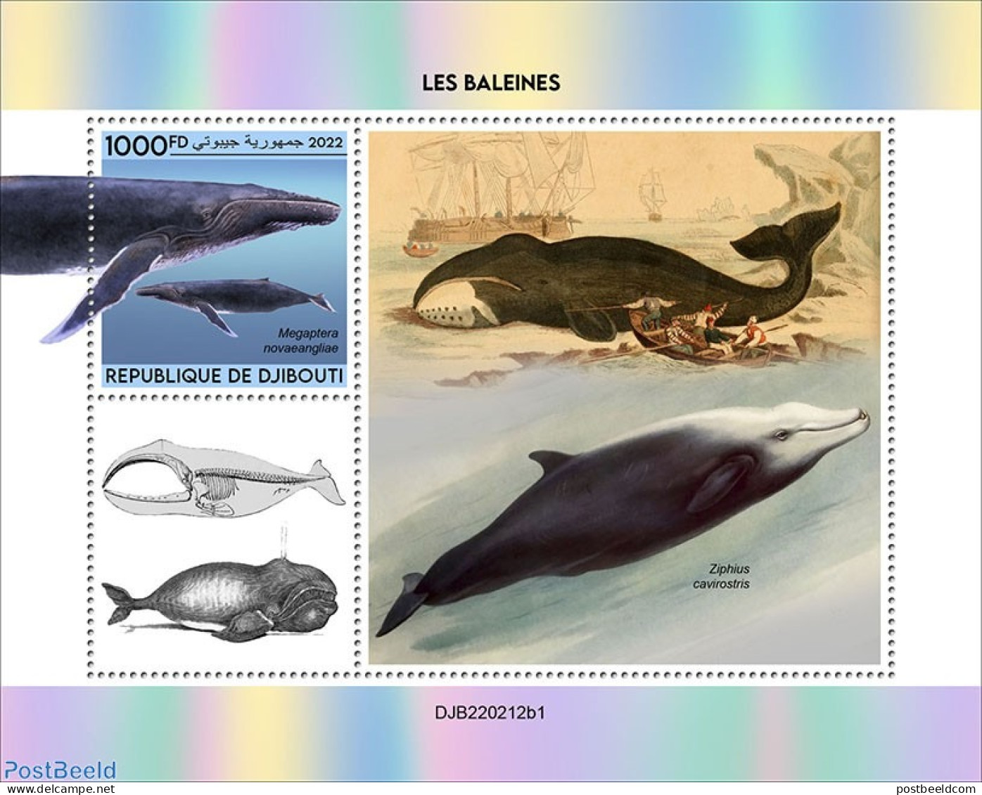 Djibouti 2022 Whales , Mint NH, Nature - Sea Mammals - Dschibuti (1977-...)