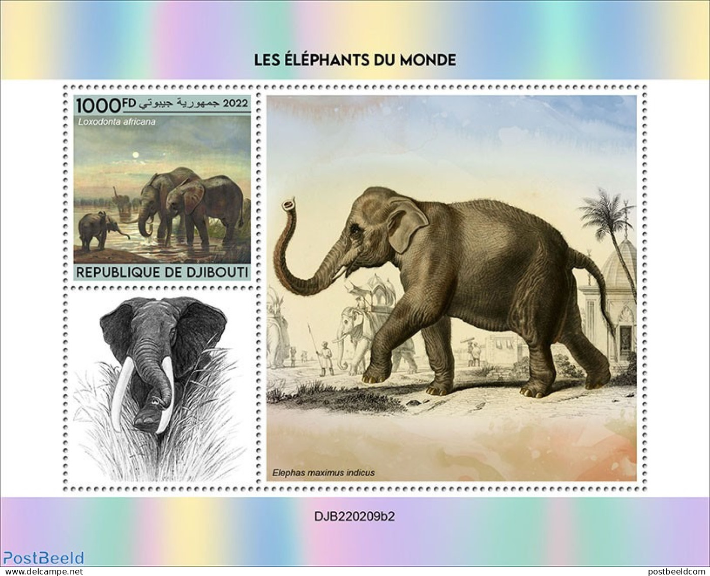 Djibouti 2022 Elephants, Mint NH, Nature - Elephants - Dschibuti (1977-...)