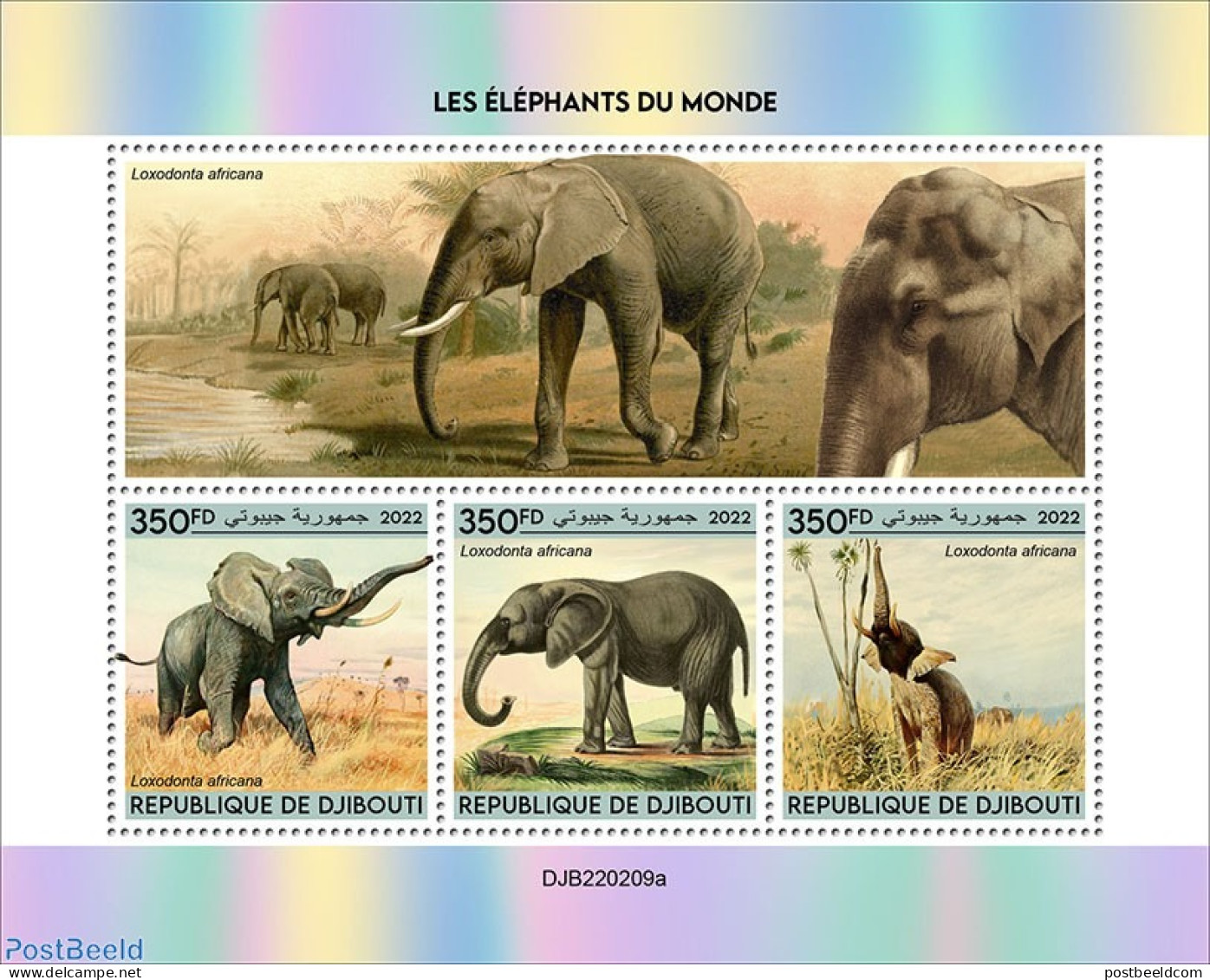 Djibouti 2022 Elephants , Mint NH, Nature - Elephants - Djibouti (1977-...)