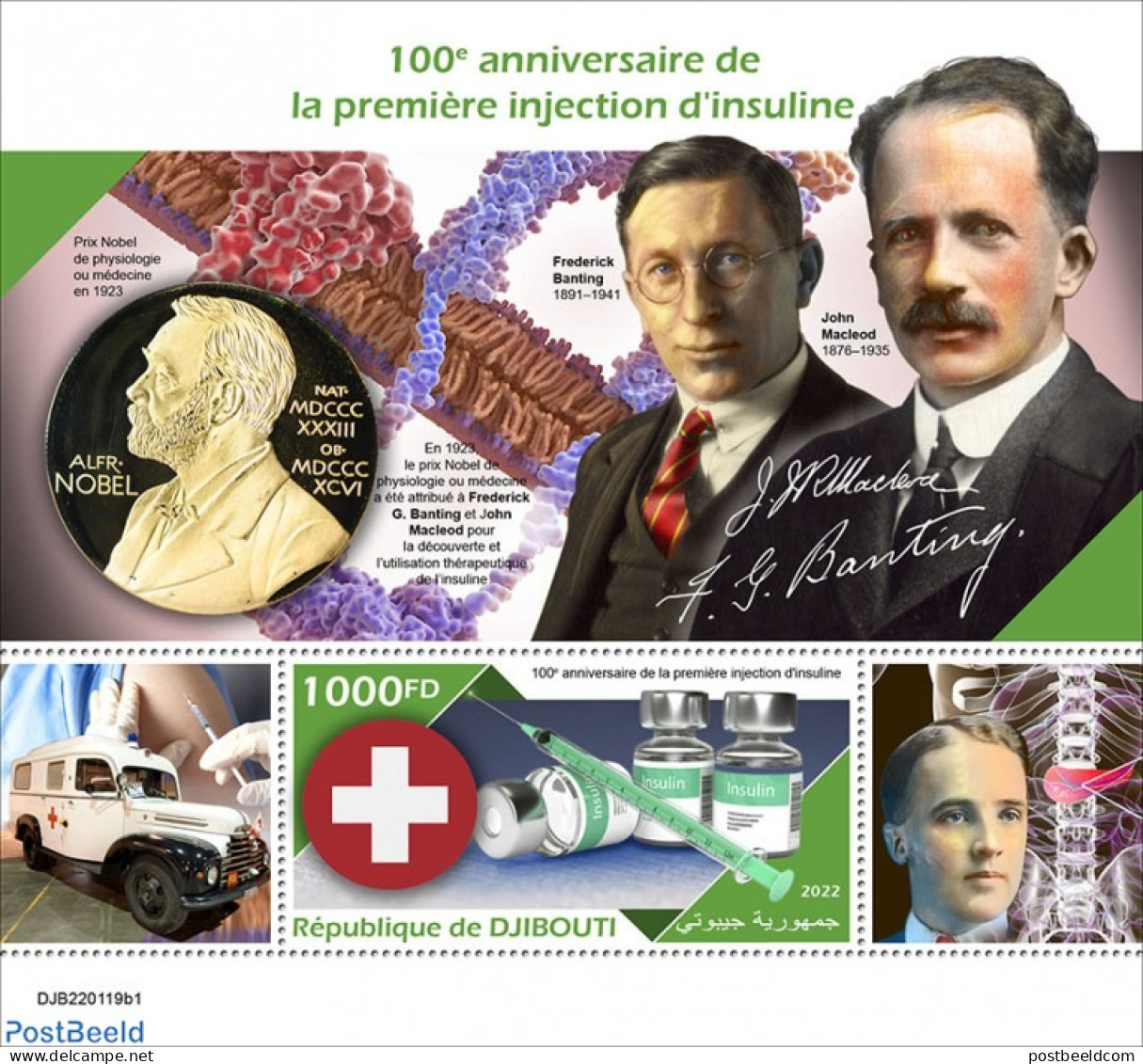 Djibouti 2022 100th Anniversary Of The First Insulin Injection, Mint NH, Health - Health - Red Cross - Rotes Kreuz