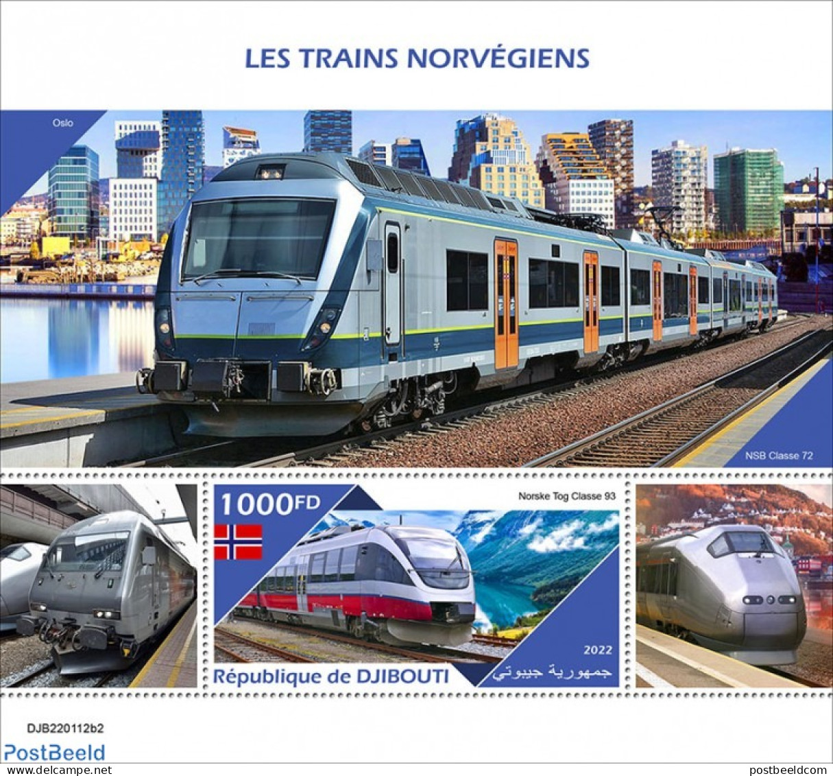 Djibouti 2022 Norwegian Trains, Mint NH, Transport - Railways - Trenes
