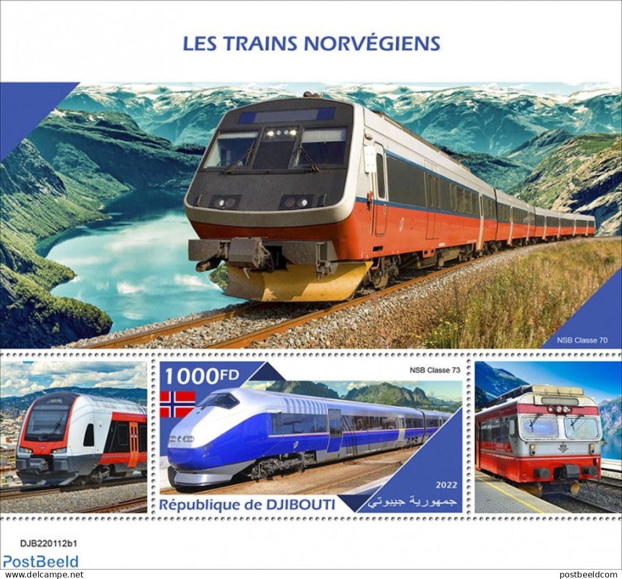 Djibouti 2022 Norwegian Trains, Mint NH, Transport - Railways - Trains