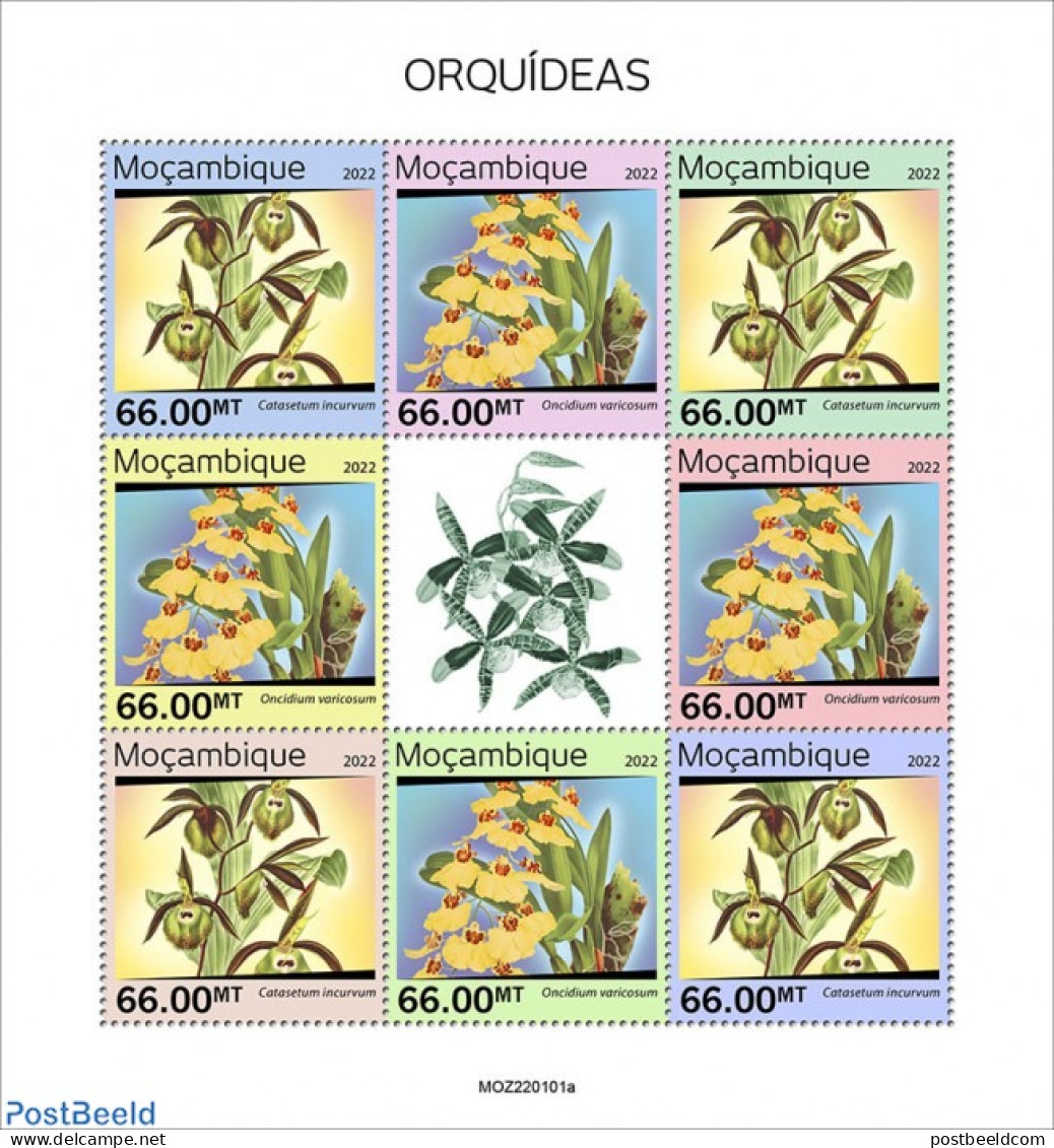 Mozambique 2022 Orchids, Mint NH, Nature - Flowers & Plants - Orchids - Mosambik