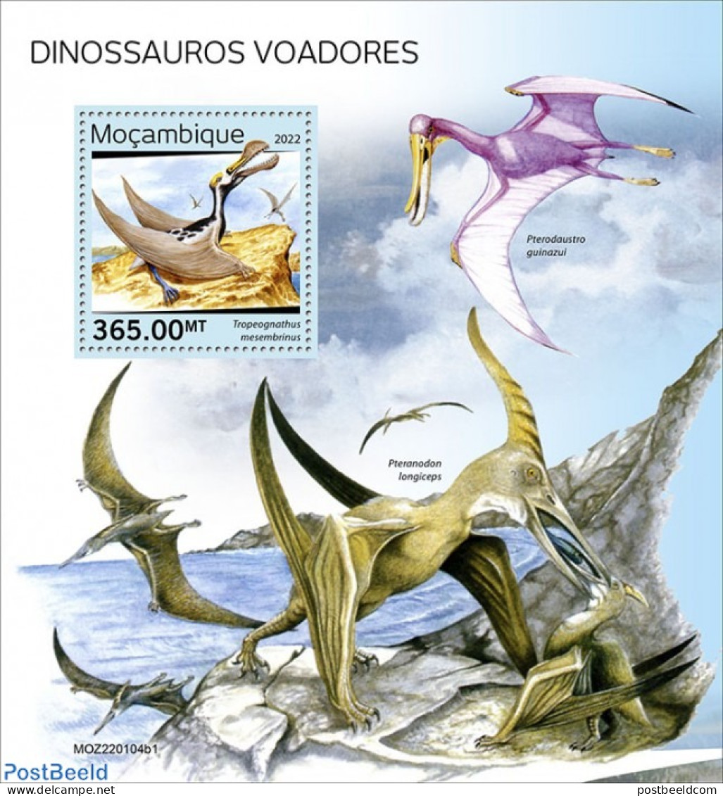 Mozambique 2022 Flying Dinosaurs, Mint NH, Nature - Prehistoric Animals - Préhistoriques