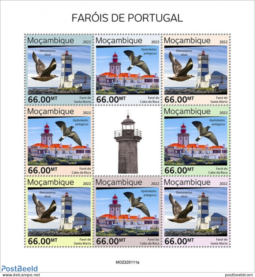 Mozambique 2022 Portuguese Lighthouses, Mint NH, Nature - Various - Birds - Lighthouses & Safety At Sea - Faros