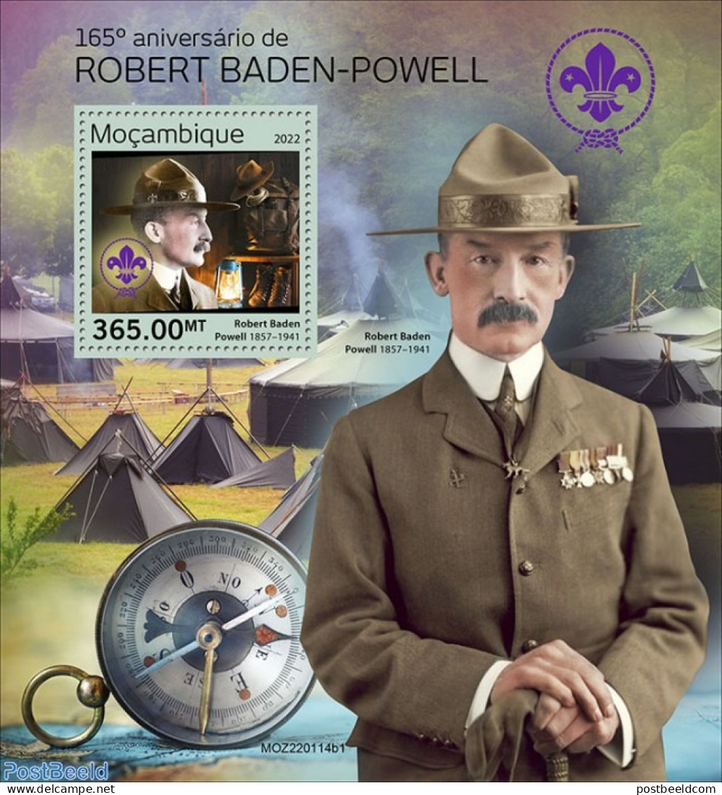 Mozambique 2022 165th Anniversary Of Robert Baden-Powell, Mint NH, Sport - Scouting - Mozambico