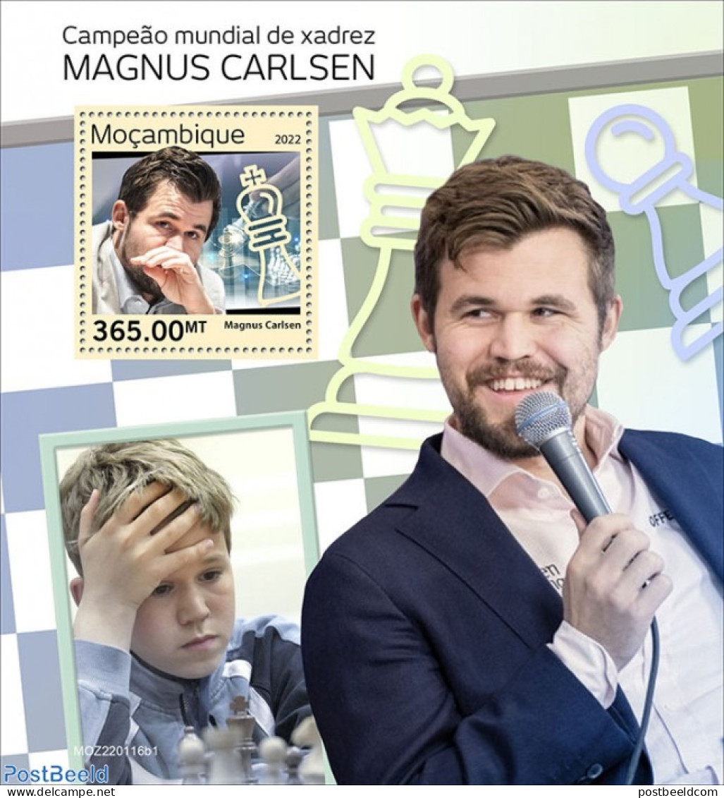 Mozambique 2022 World Chess Champion Magnus Carlsen, Mint NH, Sport - Chess - Chess