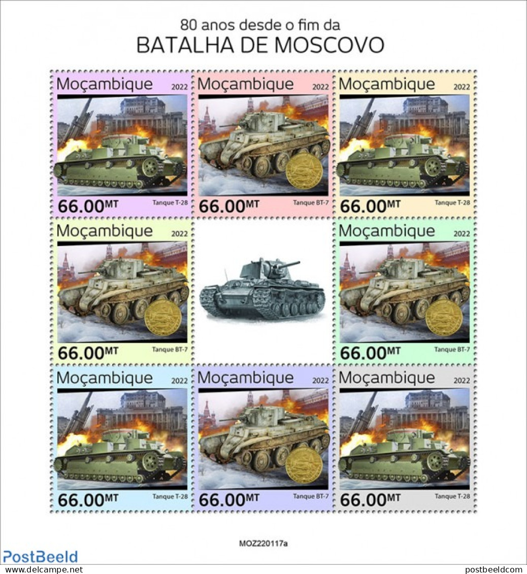 Mozambique 2022 80 Years Since The Ending Of The Battle Of Moscow, Mint NH, History - World War II - WW2 (II Guerra Mundial)