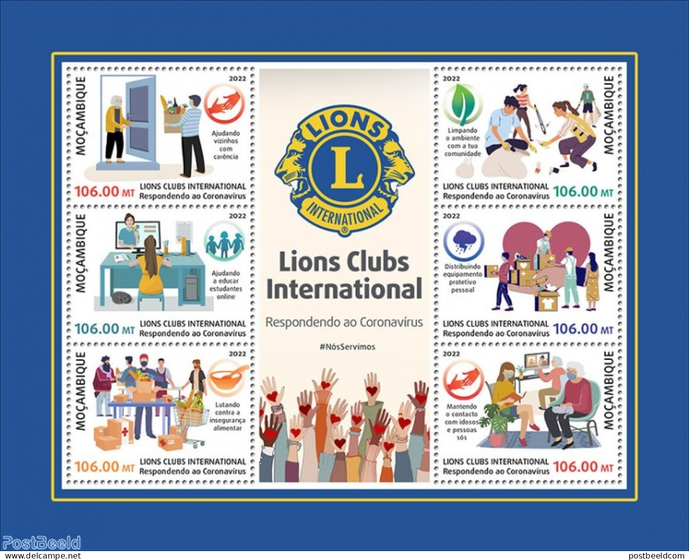 Mozambique 2022 Lions Clubs International Response To Coronavirus, Mint NH, Health - Various - Health - Lions Club - C.. - Rotary Club