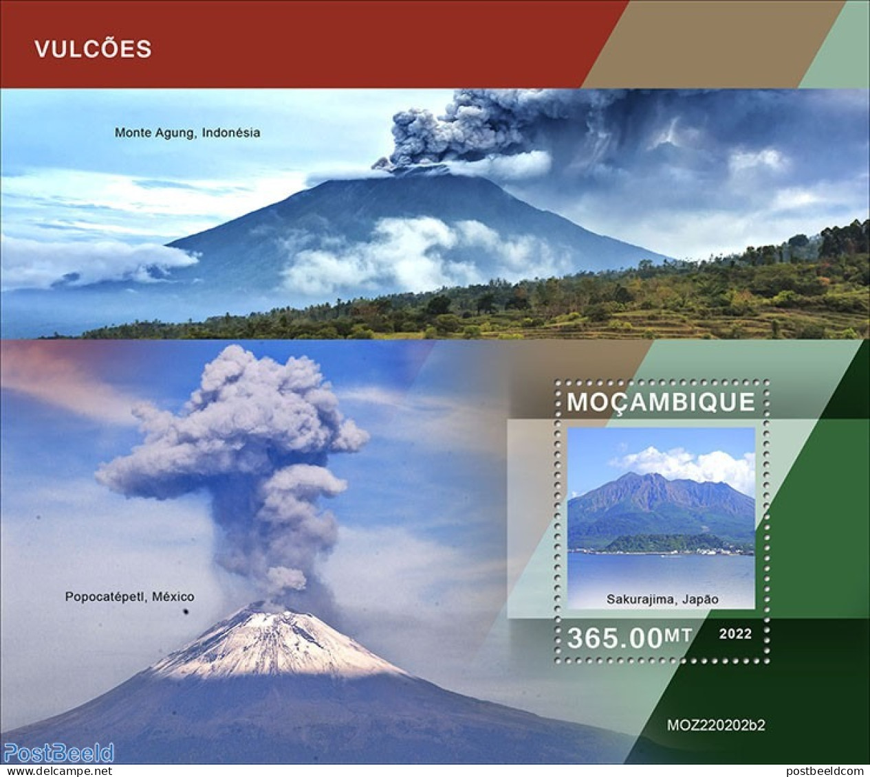 Mozambique 2022 Volcanoes, Mint NH, Nature - Sport - Mountains & Mountain Climbing - Escalada