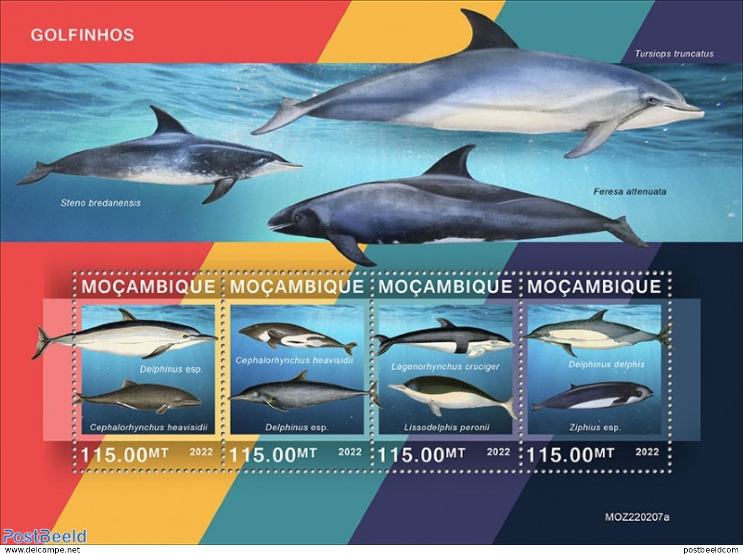 Mozambique 2022 Dolphins, Mint NH, Nature - Sea Mammals - Mozambique