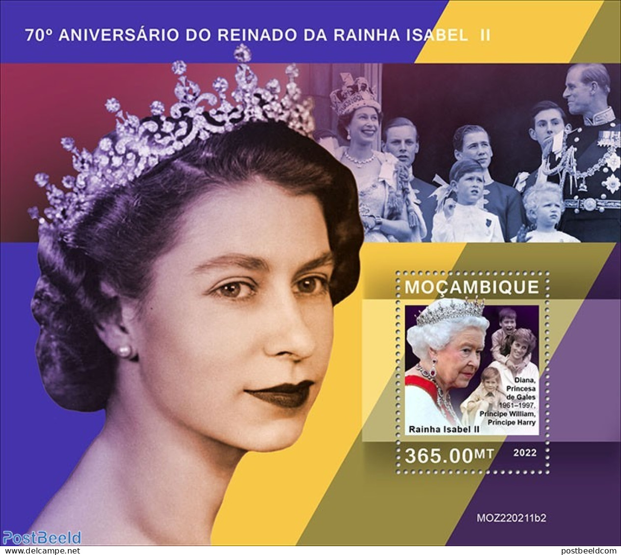 Mozambique 2022 70th Anniversary Of Reign Of Queen Elizabeth II, Mint NH, History - Kings & Queens (Royalty) - Familles Royales