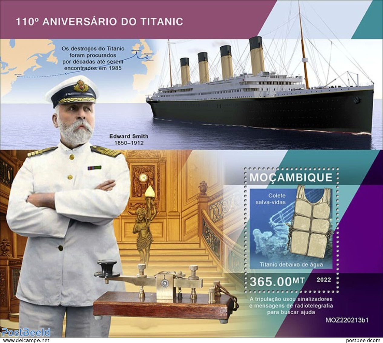 Mozambique 2022 110th Anniversary Of Titanic, Mint NH, Transport - Ships And Boats - Titanic - Bateaux