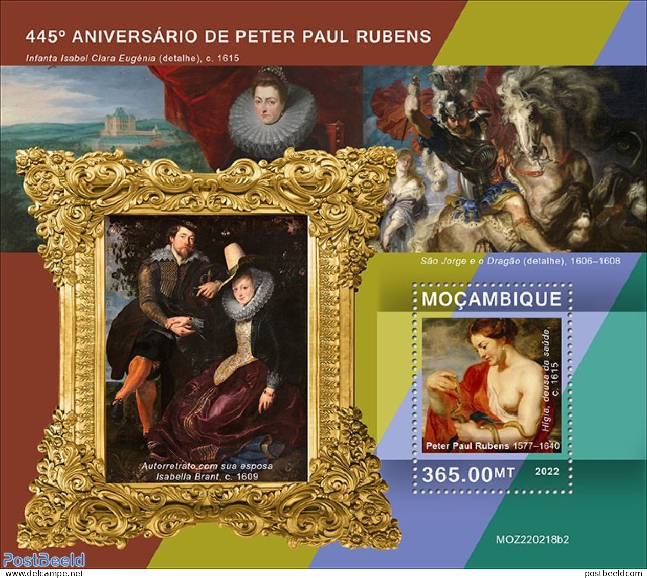 Mozambique 2022 445th Anniversary Of Peter Paul Rubens, Mint NH, Art - Paintings - Rubens - Mozambique