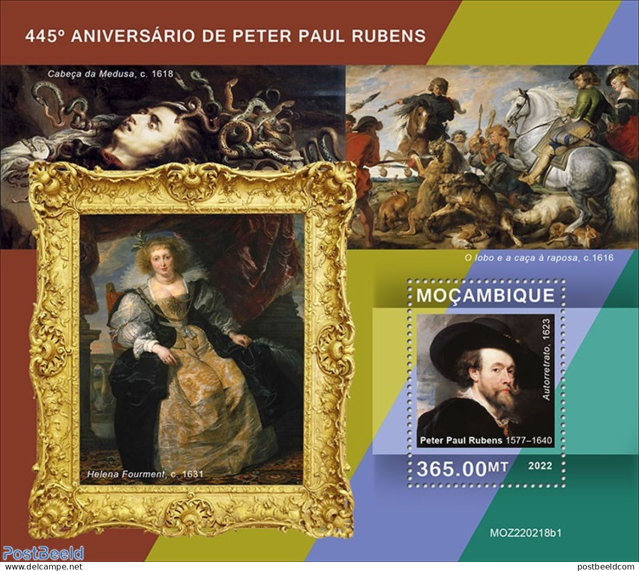 Mozambique 2022 445th Anniversary Of Peter Paul Rubens, Mint NH, Art - Paintings - Rubens - Mozambique