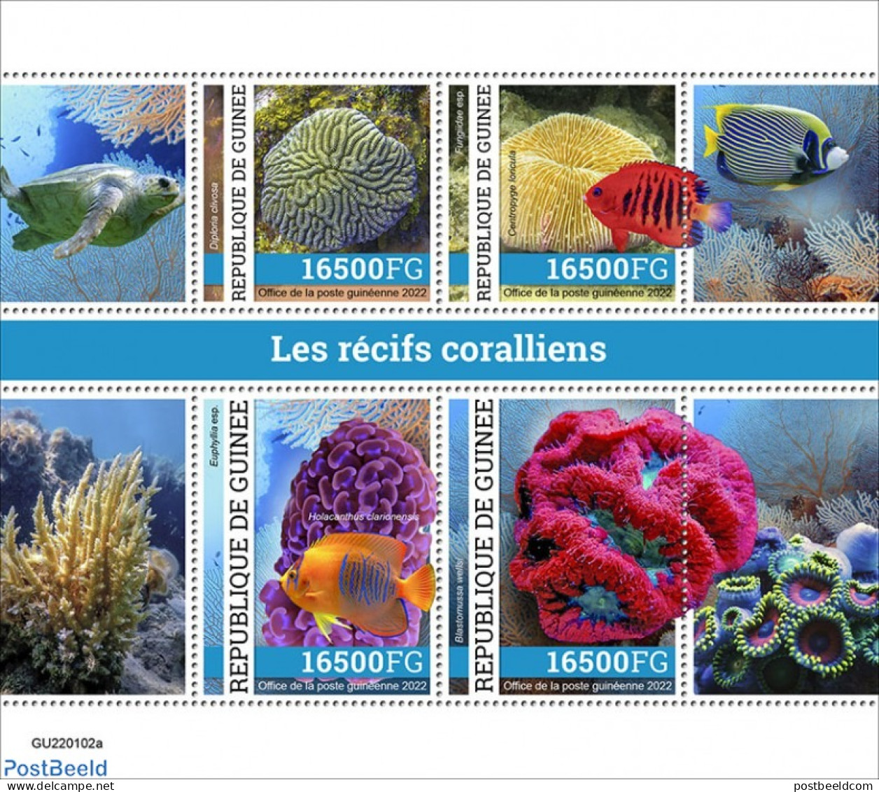 Guinea, Republic 2022 Coral Reefs, Mint NH, Nature - Fish - Corals - Peces