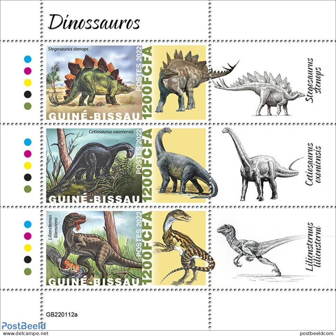 Guinea Bissau 2022 Dinosaurs, Mint NH, Nature - Prehistoric Animals - Prehistory - Préhistoriques