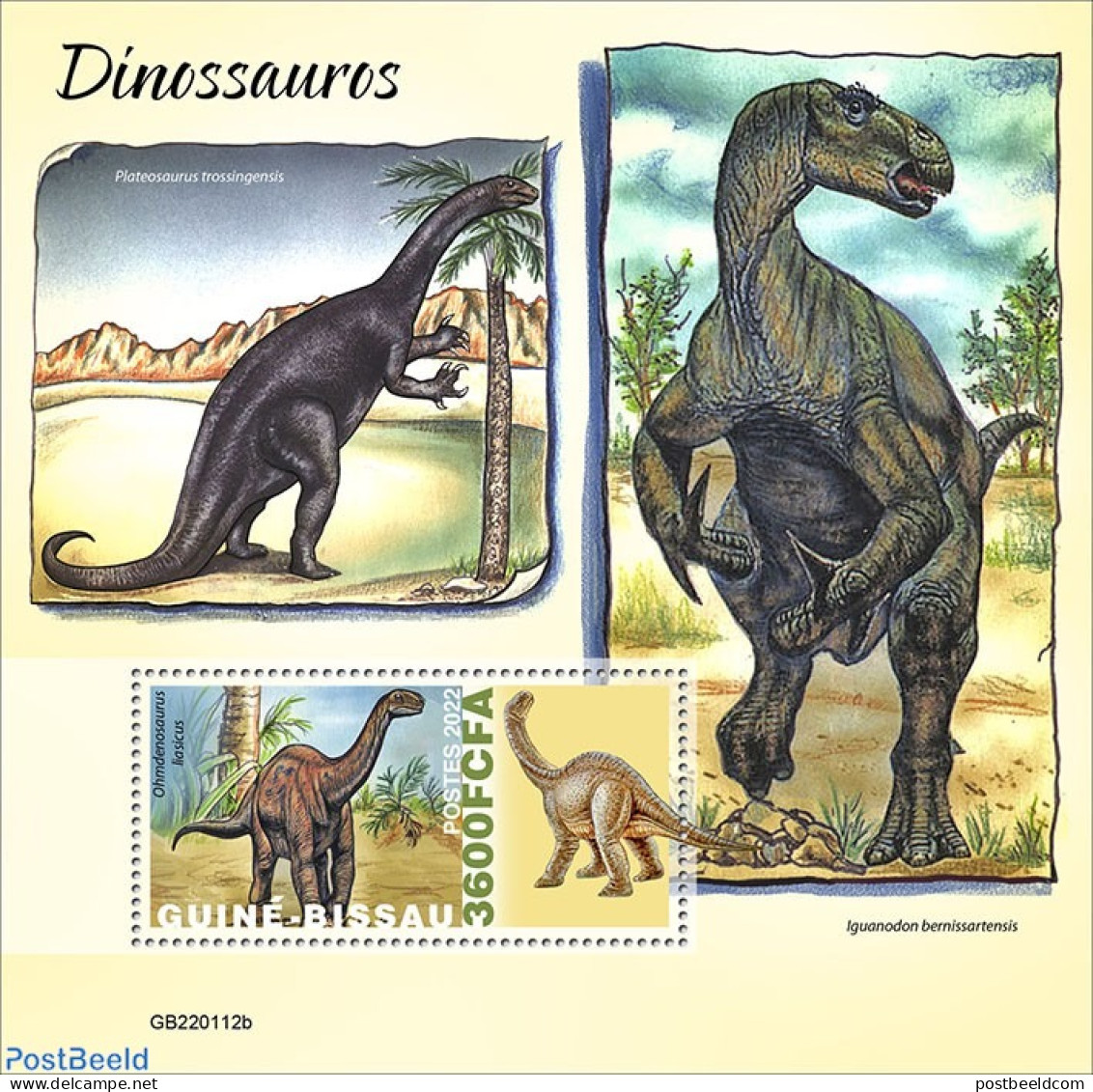 Guinea Bissau 2022 Dinosaurs, Mint NH, Nature - Prehistoric Animals - Prehistory - Préhistoriques