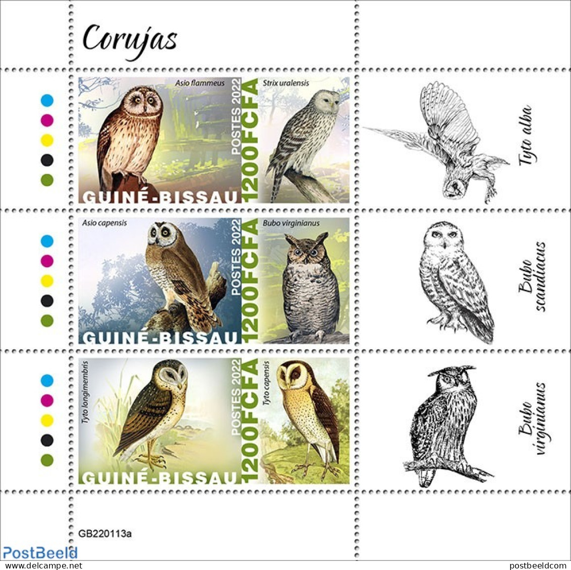 Guinea Bissau 2022 Owls, Mint NH, Nature - Owls - Guinea-Bissau