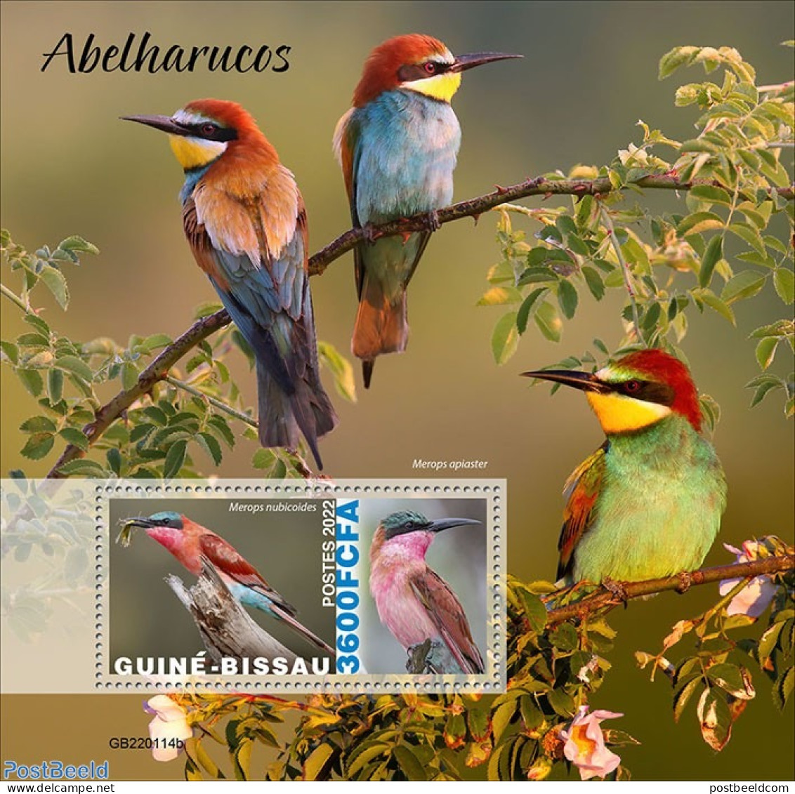Guinea Bissau 2022 Bee-eaters, Mint NH, Nature - Birds - Guinée-Bissau