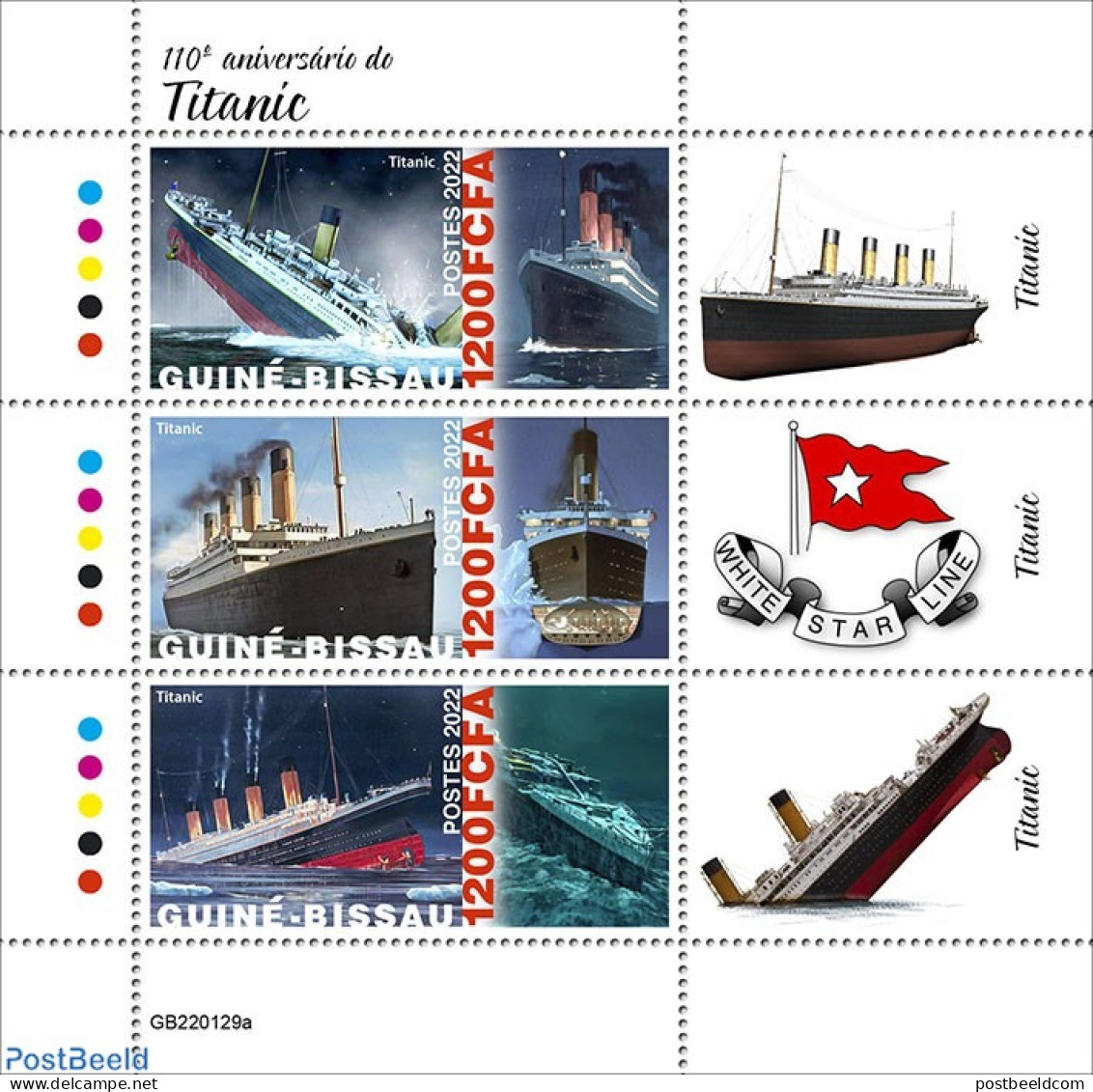 Guinea Bissau 2022 110th Anniversary Of Titanic, Mint NH, Transport - Ships And Boats - Titanic - Bateaux